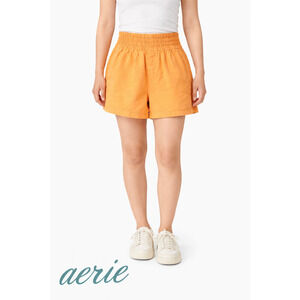 Aerie Shorts Size Small Orange Pull On Pockets Elastic High Rise Paper Bag NWT